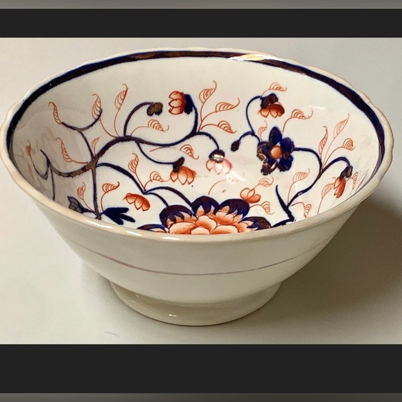 Rare Unmarked Unrecorded Pattern Gaudy Welsh Scalloped Floral Pedestal Bowl - Picture 1 of 9